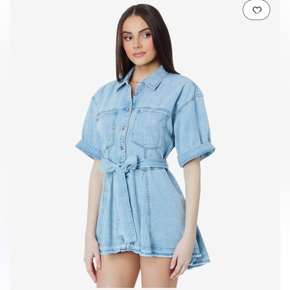 FREE PEOPLE Cotton Jenny‎ Denim Tie-Waist Tunic, Size XSMALL - Picture 10 of 15